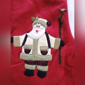 Vintage 90s Wool Holiday Stocking W/ Santa